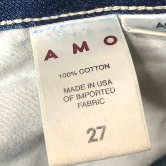 AMO Women Ace Starboard Destroy Ankle Jeans Size 27 Cotton Button Fly - Picture 5 of 13